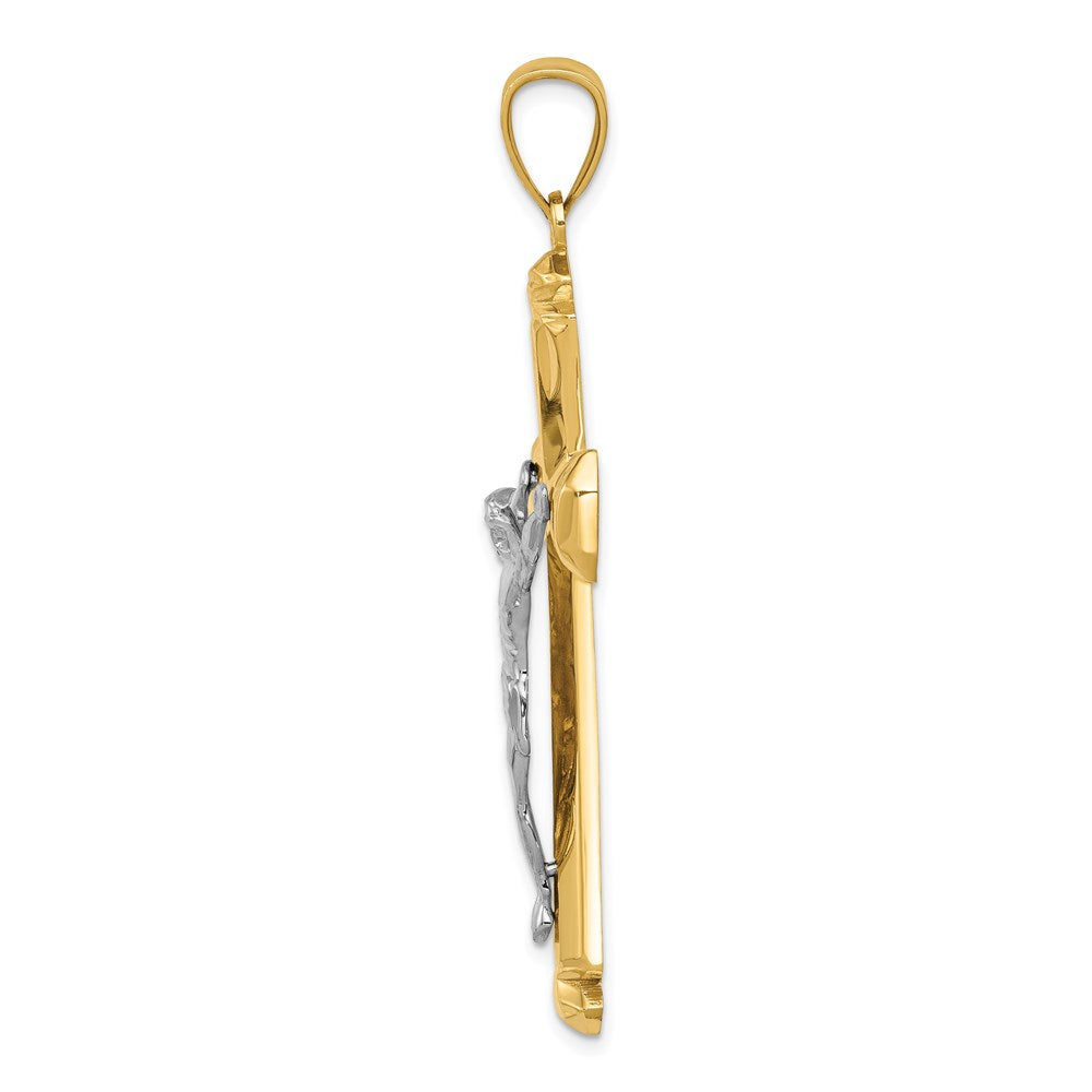 Million Charms 14K Polished Two-Tone Relgious Crucifix Pendant