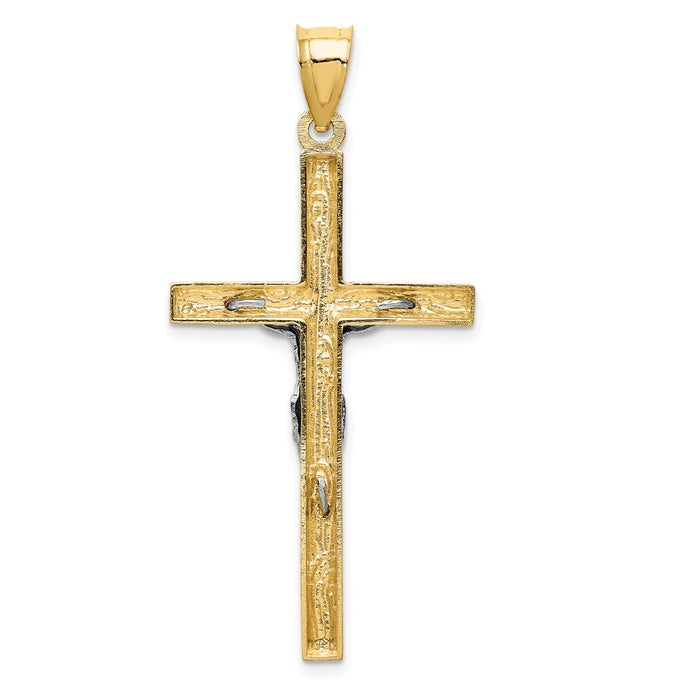 Million Charms 14K Two-Tone Relgious Crucifix Pendant