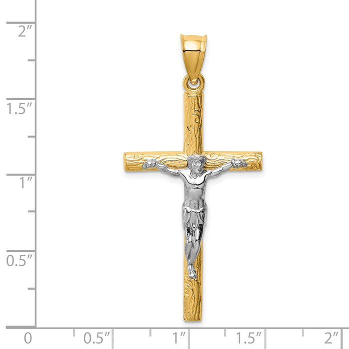 Million Charms 14K Two-Tone Relgious Crucifix Pendant