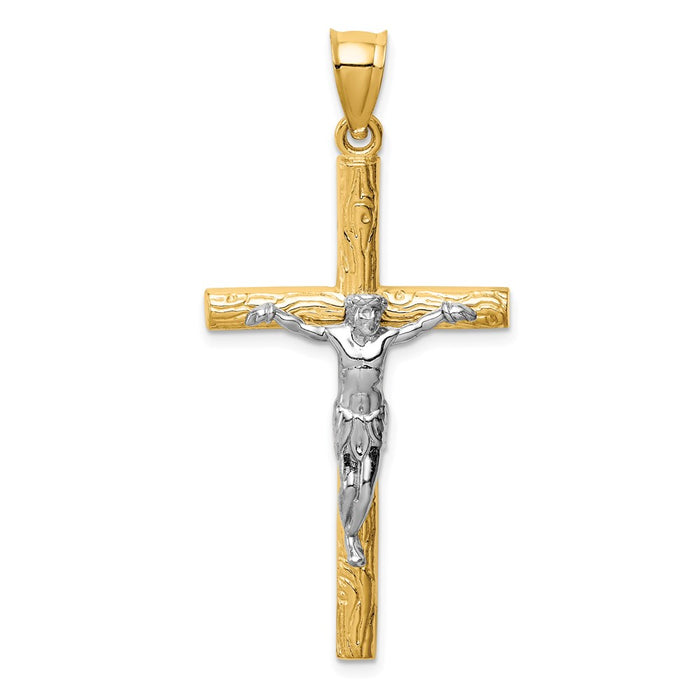 Million Charms 14K Two-Tone Relgious Crucifix Pendant