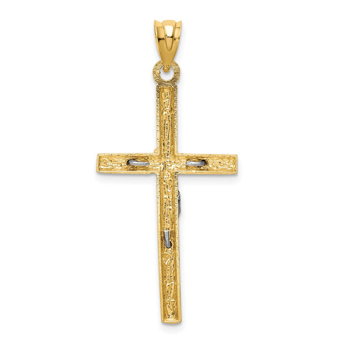 Million Charms 14K Two-Tone Relgious Crucifix Pendant