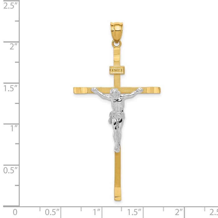 Million Charms 14K Two-Tone Relgious Crucifix Pendant