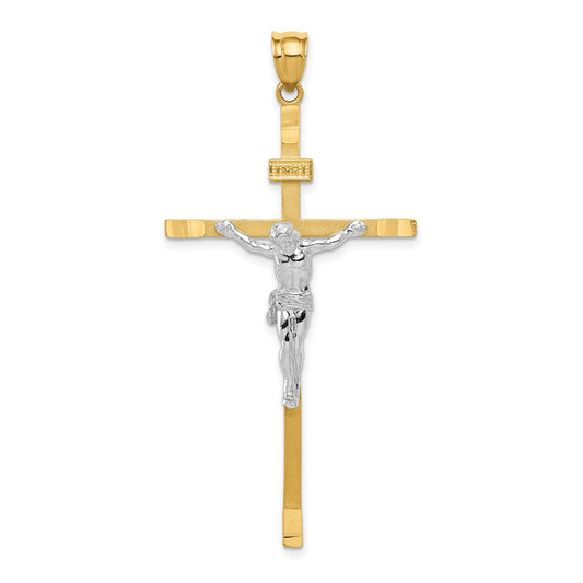 Million Charms 14K Two-Tone Relgious Crucifix Pendant