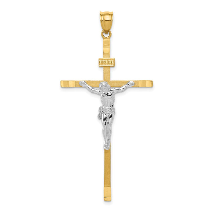 Million Charms 14K Two-Tone Relgious Crucifix Pendant