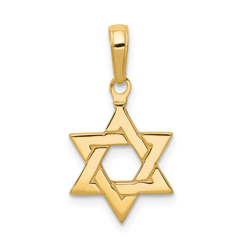Million Charms 14K Yellow Gold Themed Polished Religious Jewish Star Of David Pendant