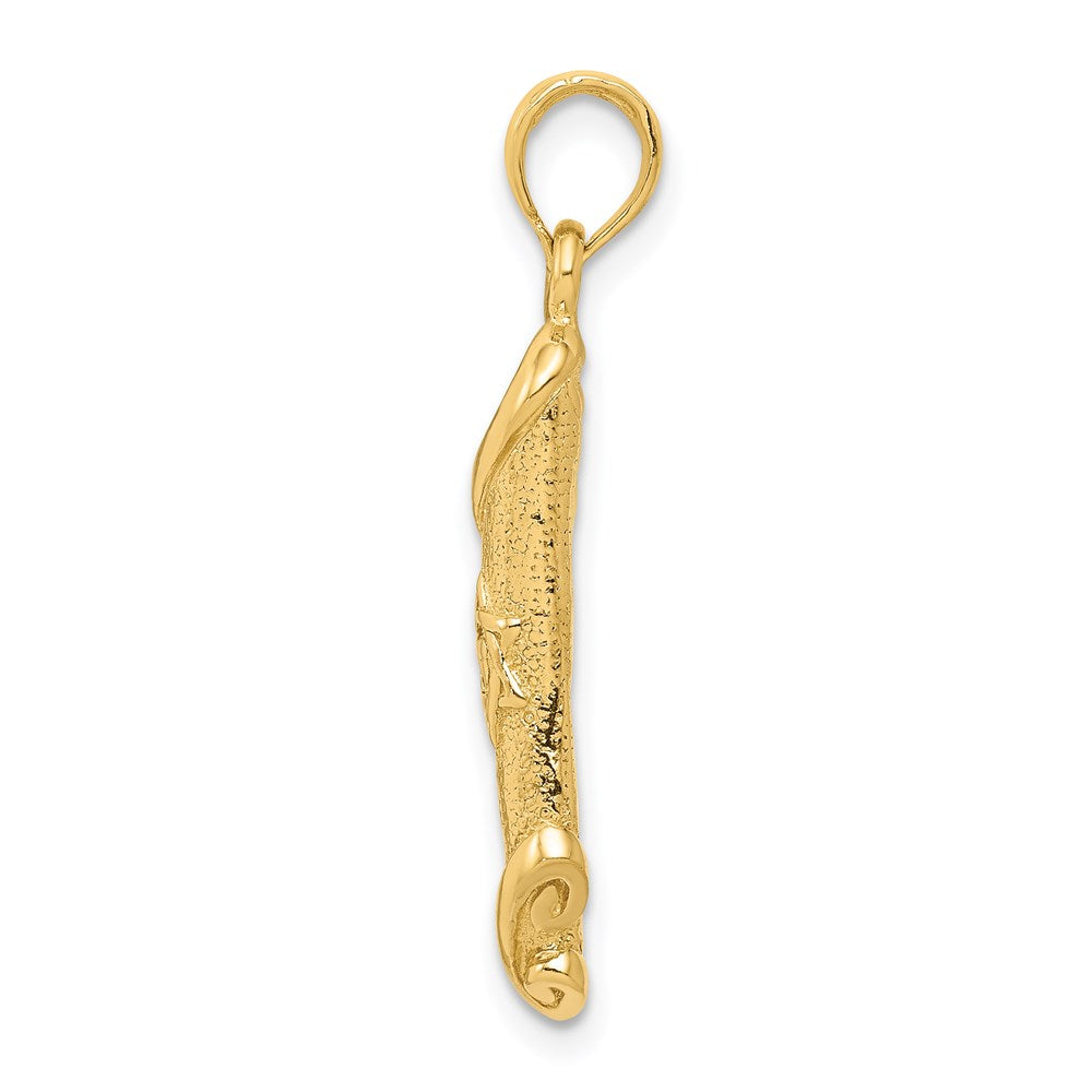 Million Charms 14K Yellow Gold Themed Torah With Religious Jewish Star Of David Pendant