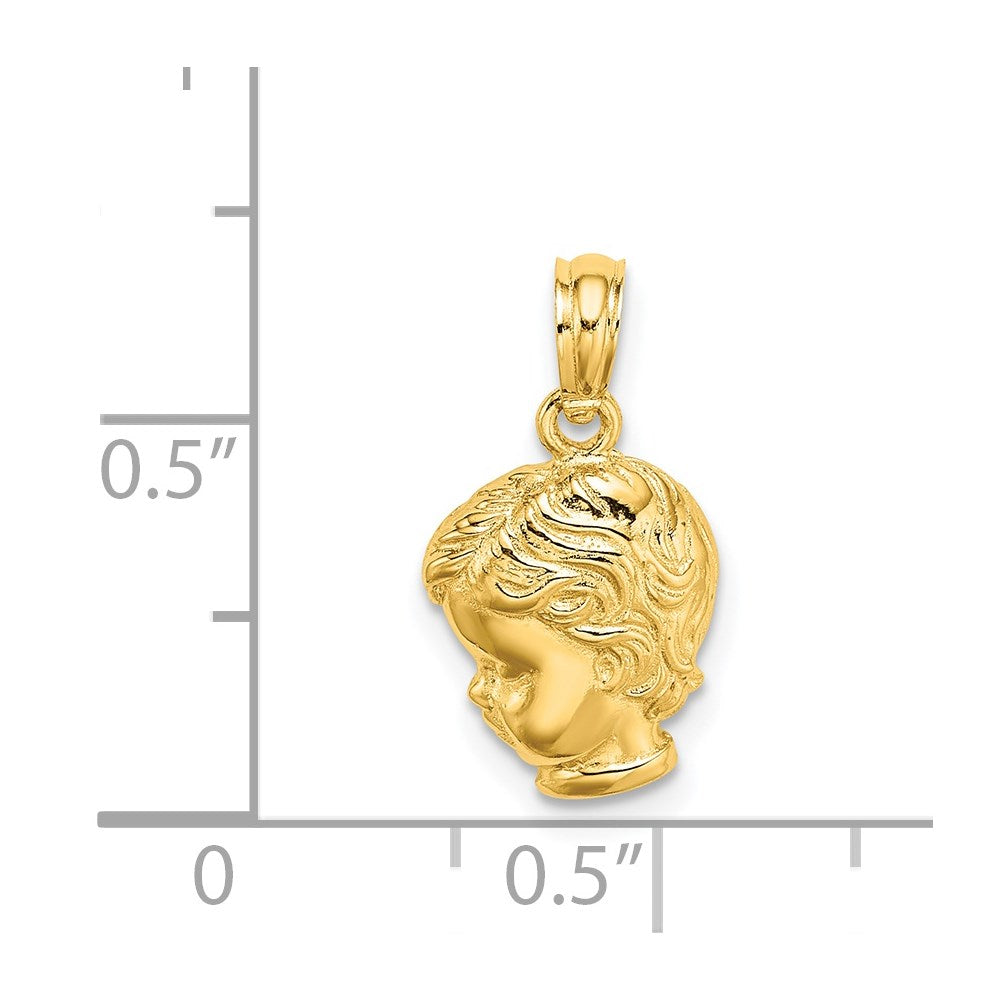 Million Charms 14K Yellow Gold Themed Boy Head Charm