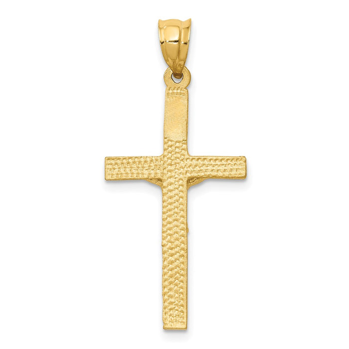 Million Charms 14K Yellow Gold Themed Relgious Crucifix Pendant