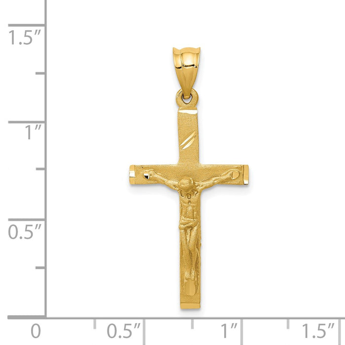 Million Charms 14K Yellow Gold Themed Relgious Crucifix Pendant