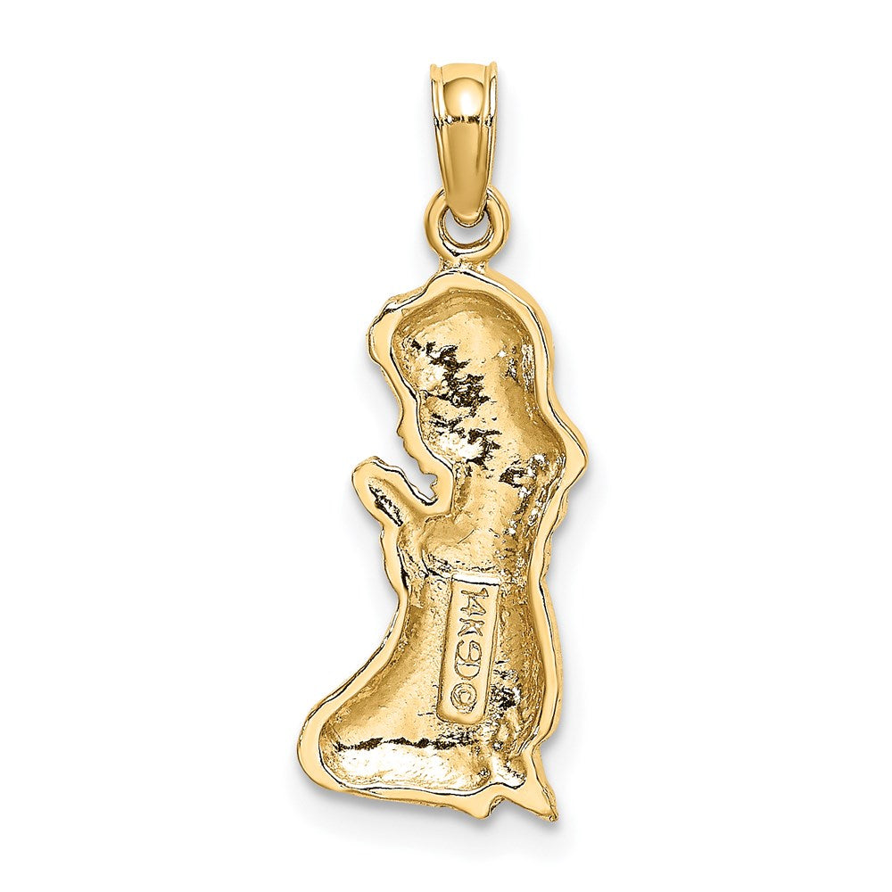 Million Charms 14K Yellow Gold Themed Praying Girl Charm