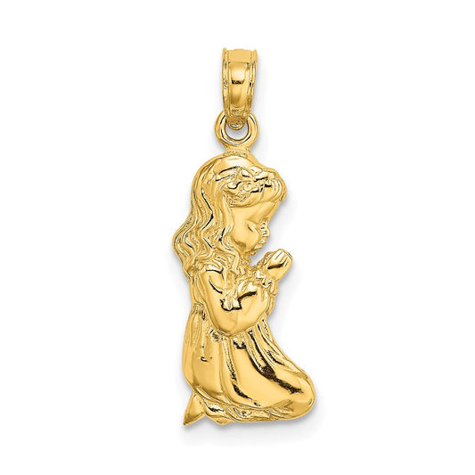 Million Charms 14K Yellow Gold Themed Praying Girl Charm