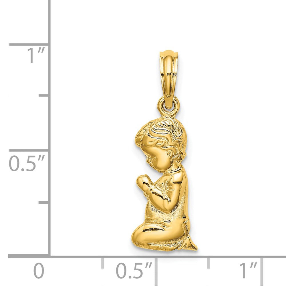 Million Charms 14K Yellow Gold Themed Praying Boy Charm