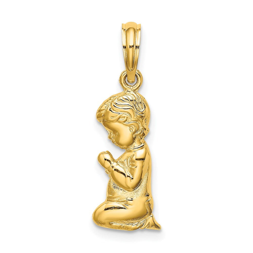 Million Charms 14K Yellow Gold Themed Praying Boy Charm