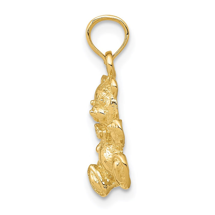 Million Charms 14K Yellow Gold Themed Teddy Bear Charm