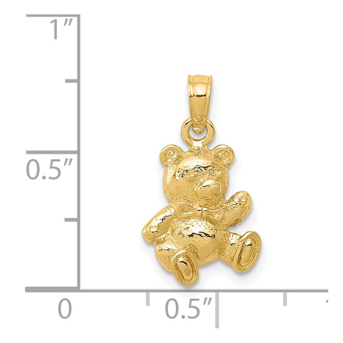 Million Charms 14K Yellow Gold Themed Teddy Bear Charm