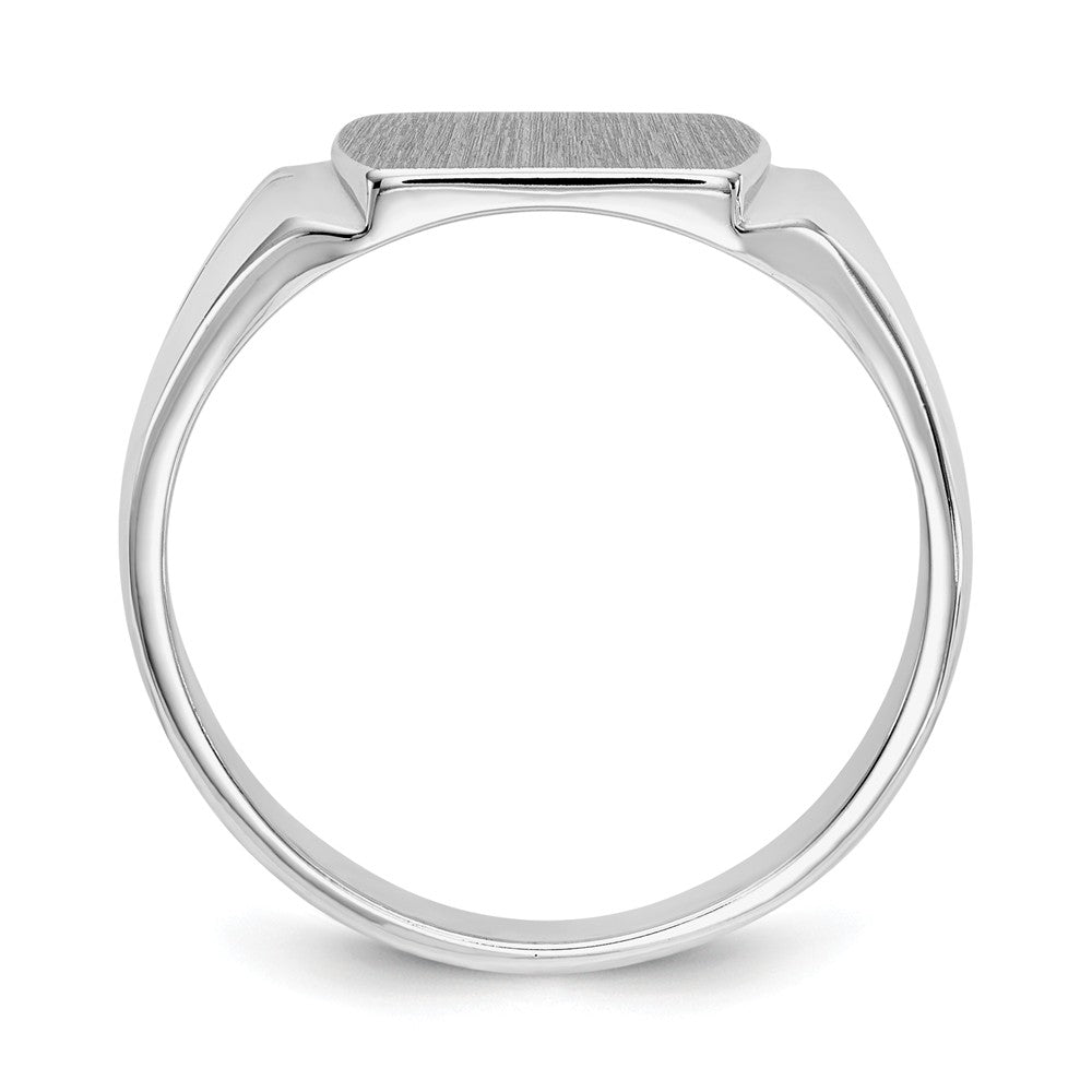 14k White Gold 8.0x10.5mm Closed Back Signet Ring, Size: 8