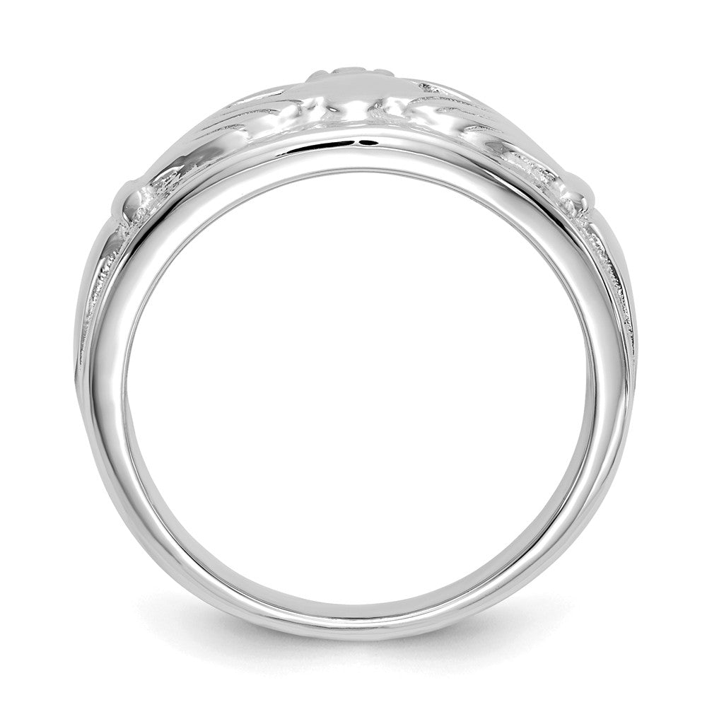 14k White Gold Ladies Claddagh Ring, Size: 6