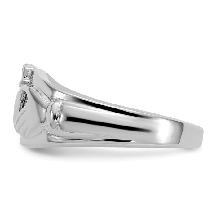 14k White Gold Ladies Claddagh Ring, Size: 6