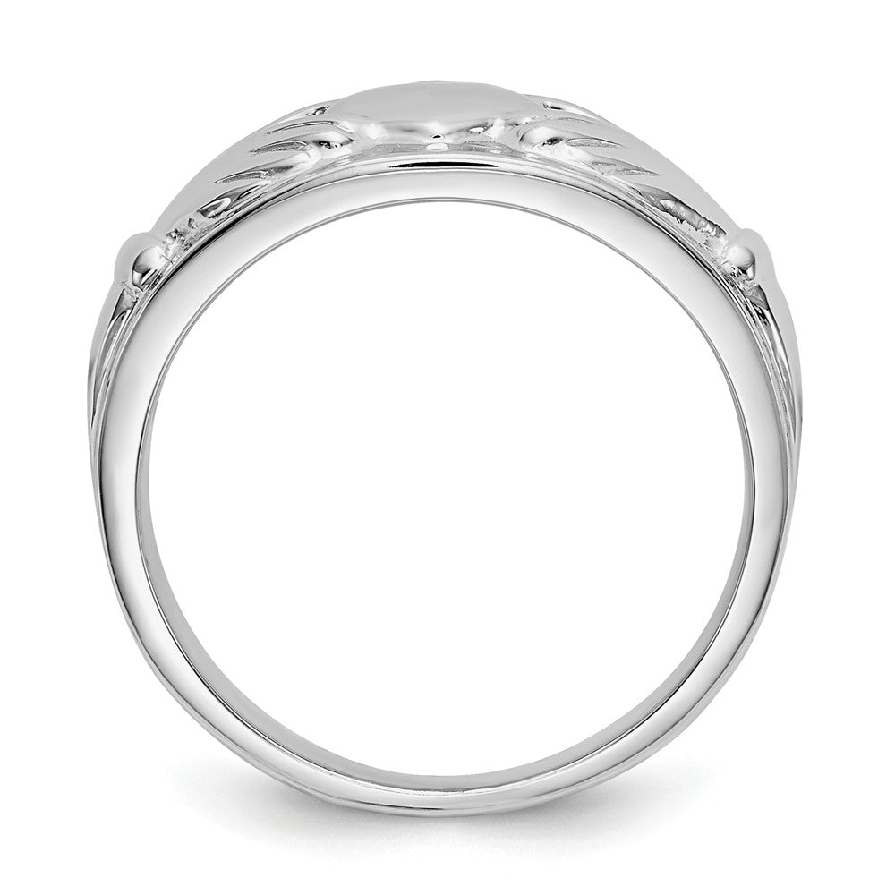14k White Gold Ladies Claddagh Ring, Size: 6