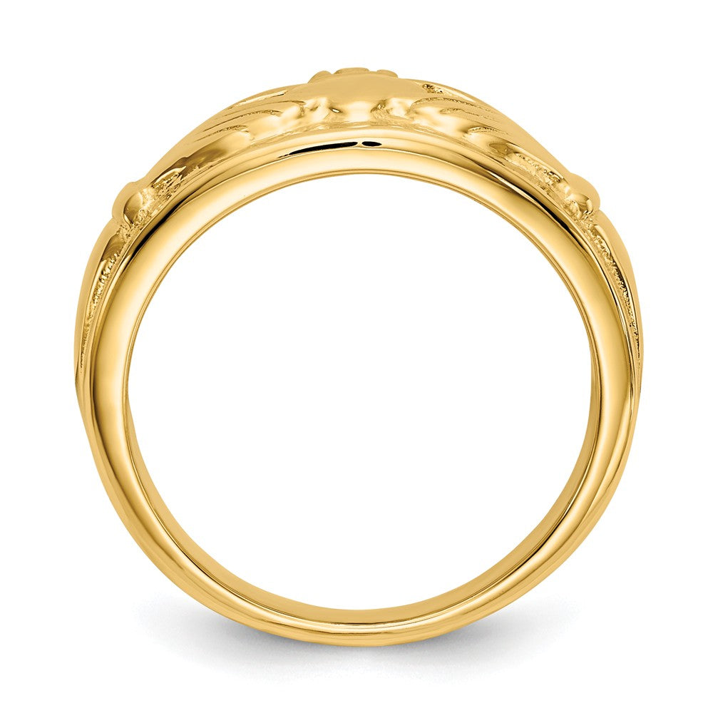 14k Yellow Gold Polished Ladies Claddagh Ring, Size: 6.5