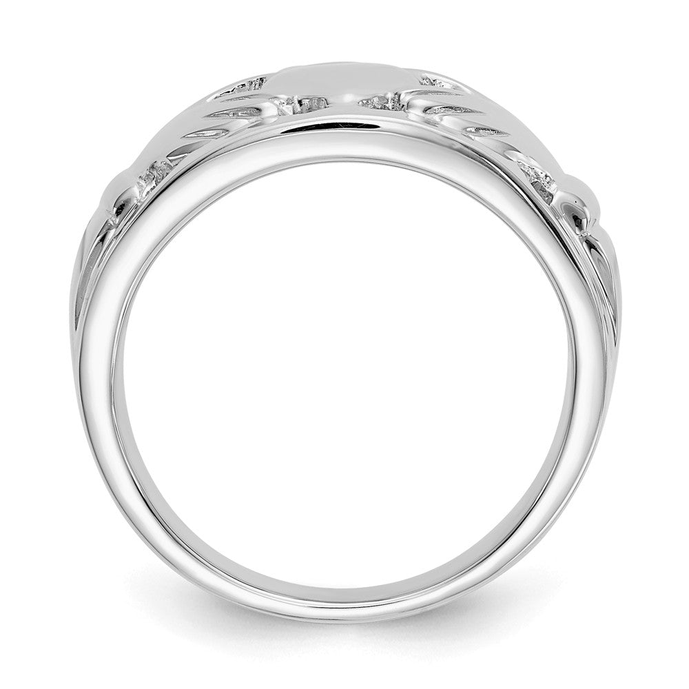 14k White Gold Ladies Claddagh Ring, Size: 6.5