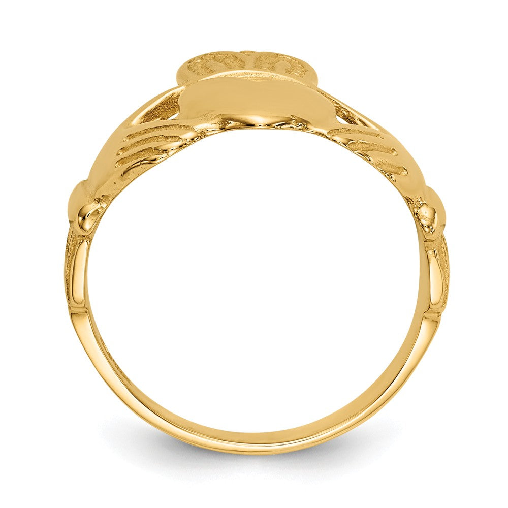 14k Yellow Gold Polished Ladie's Claddagh Ring, Size: 6