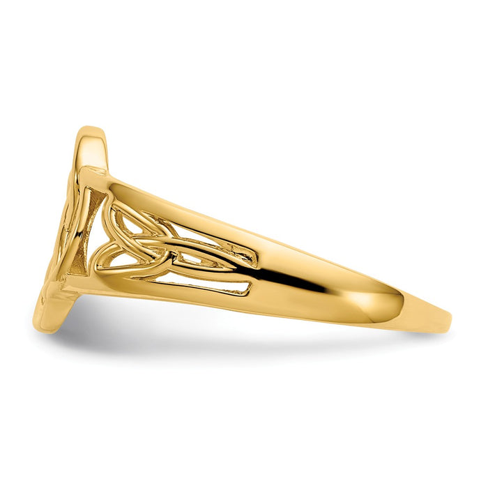 14k Yellow Gold Polished Ladies Celtic Knot Ring, Size: 6