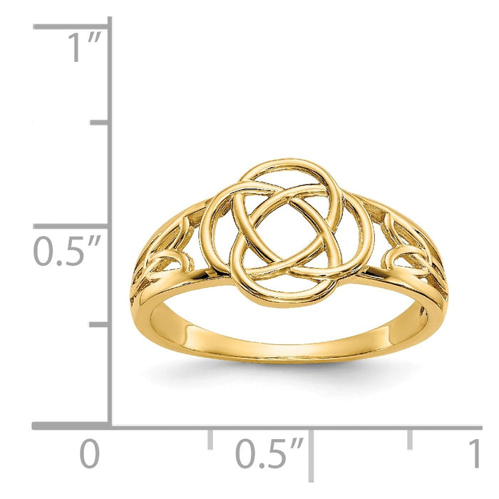 14k Yellow Gold Polished Ladies Celtic Knot Ring, Size: 6