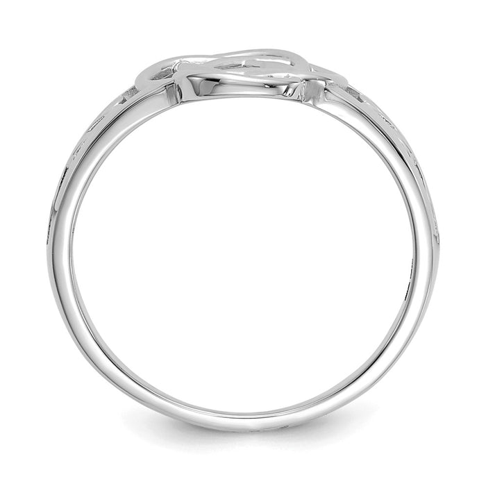 14k White Gold Ladies Celtic Knot Ring, Size: 7