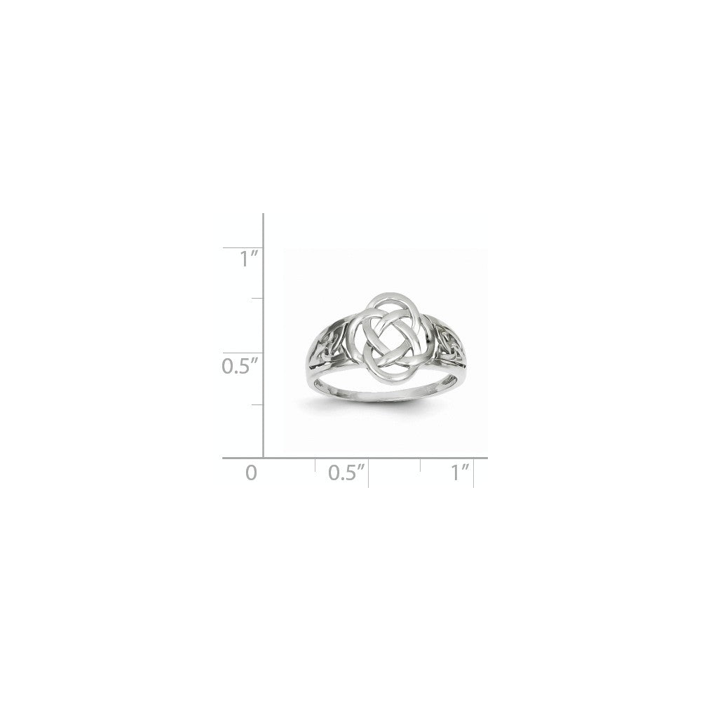 14k White Gold Ladies Celtic Knot Ring, Size: 7