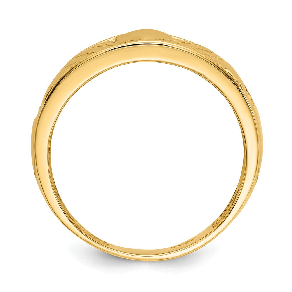 14k Yellow Gold Polished Men's Claddagh Wedding Band, Size: 10