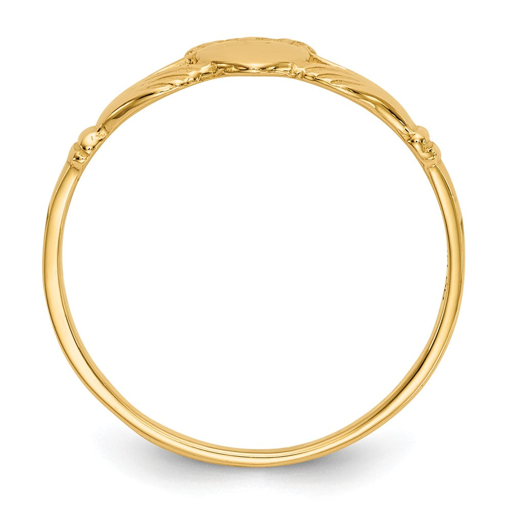 14k Yellow Gold Polished Ladies Claddagh Ring, Size: 6