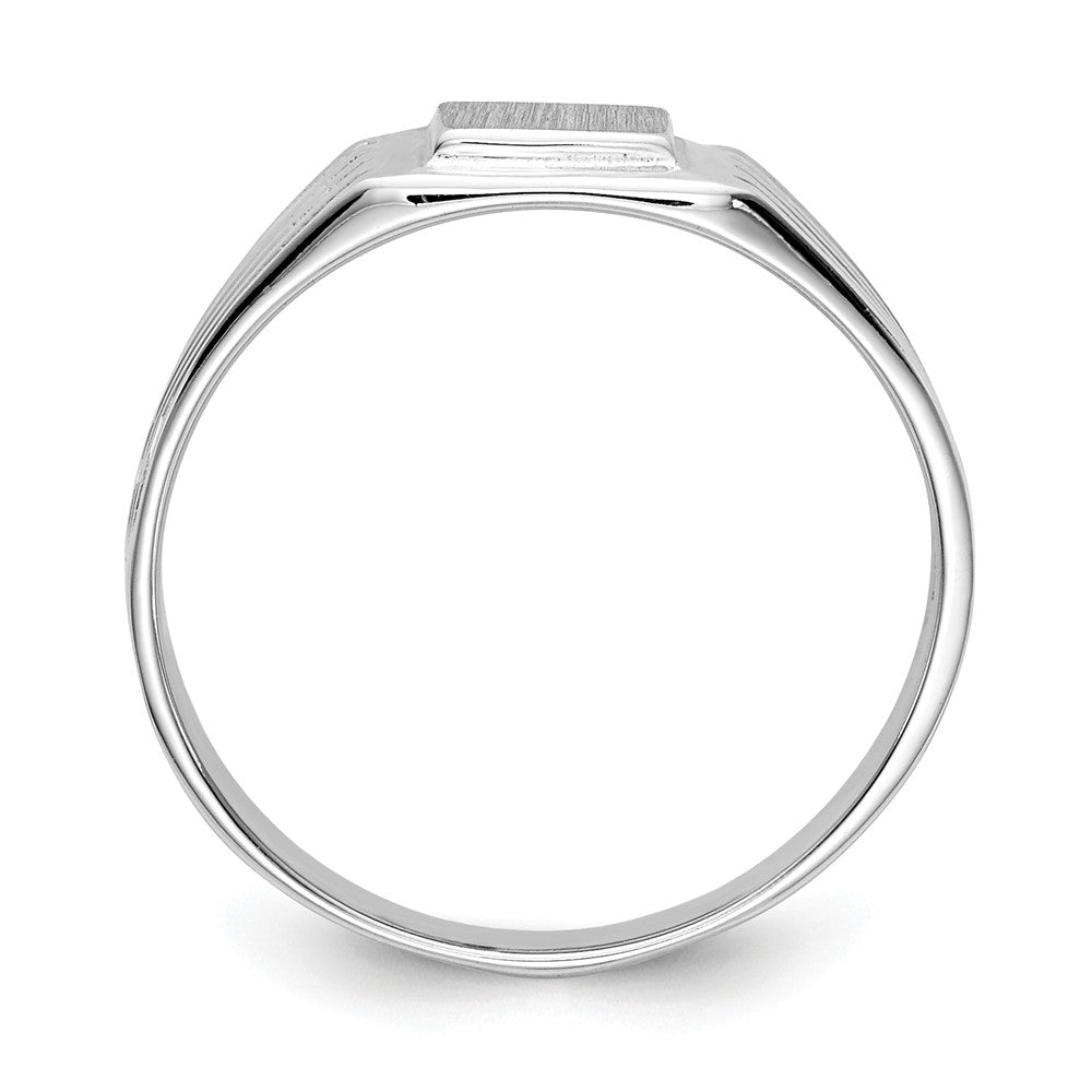 14k White Gold Childs Signet Ring, Size: 5.5