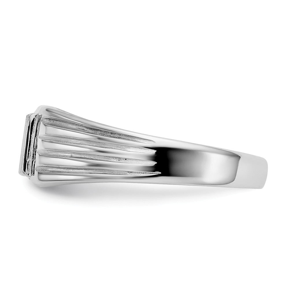 14k White Gold Childs Signet Ring, Size: 5.5