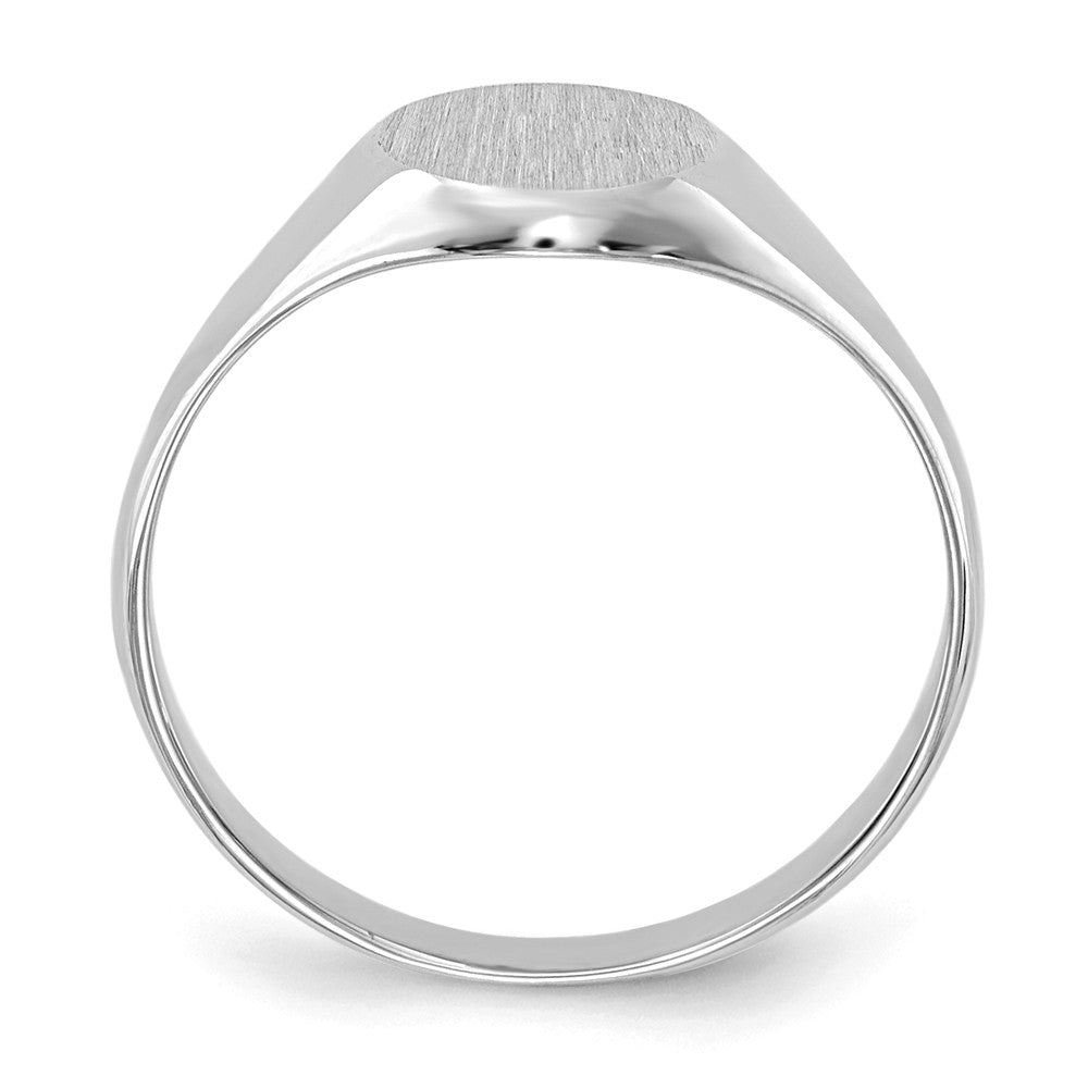 14k White Gold Childs Signet Ring, Size: 5