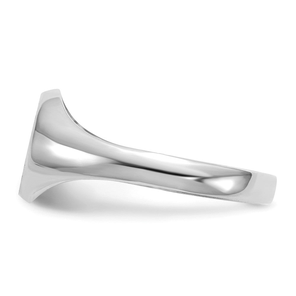 14k White Gold Childs Signet Ring, Size: 5