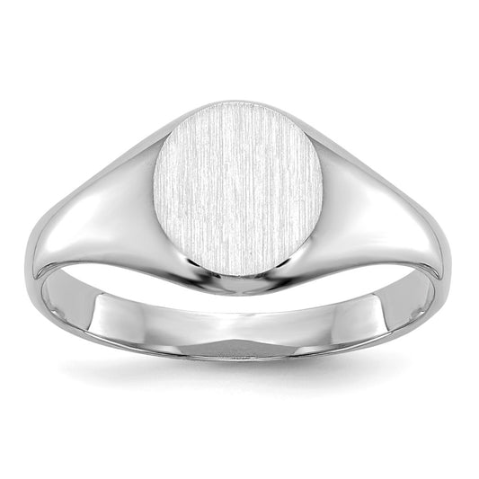 14k White Gold Childs Signet Ring, Size: 5