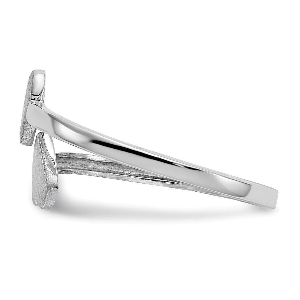 14k White Gold Double Heart Ring, Size: 4