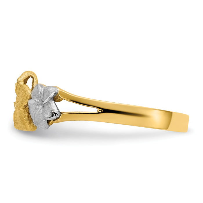 14k Tri-Color Gold Plumeria Ring, Size: 6.75