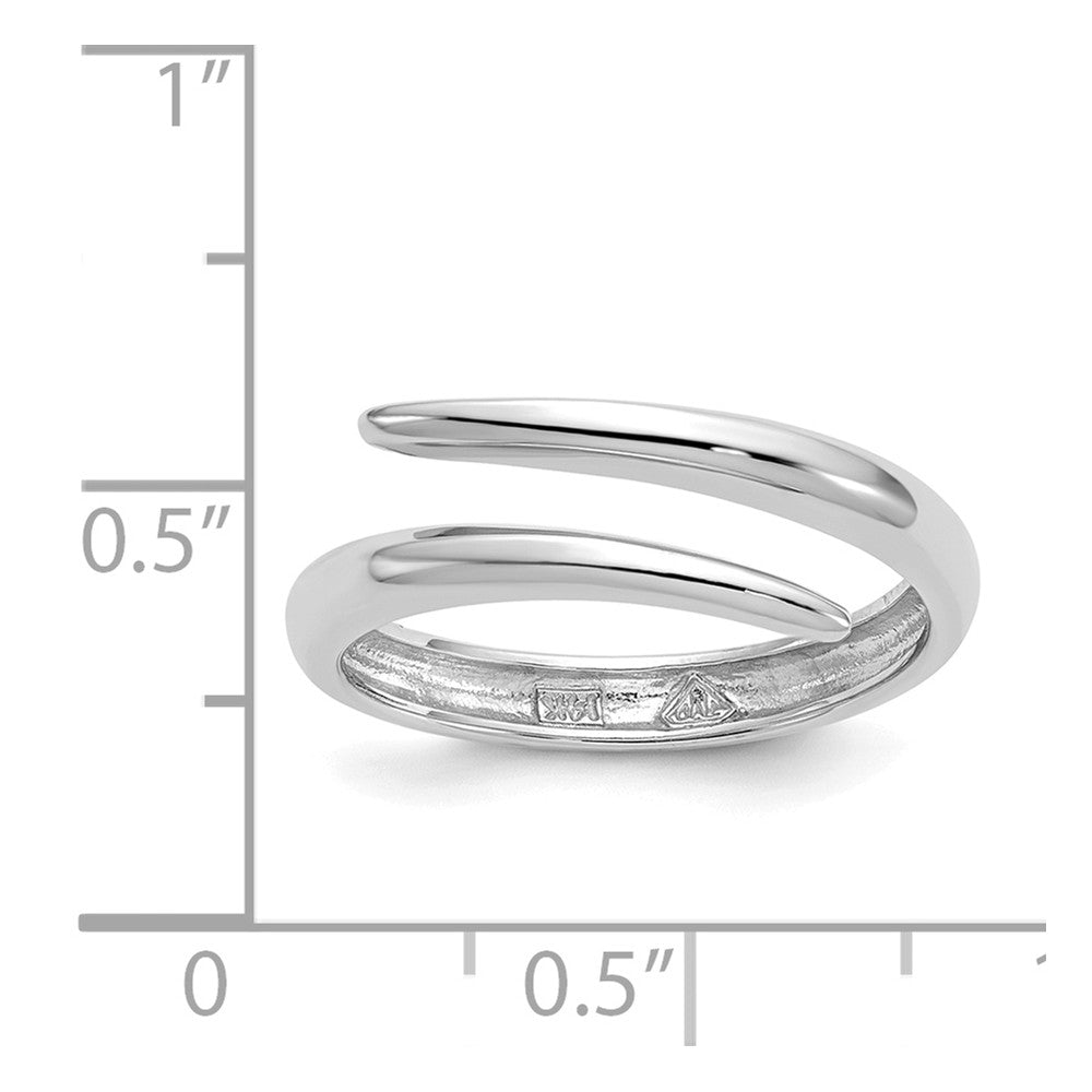 14k White Gold Bypass Ring, Size: 7