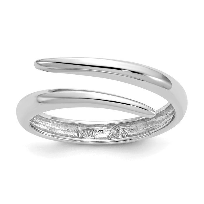 14k White Gold Bypass Ring, Size: 7