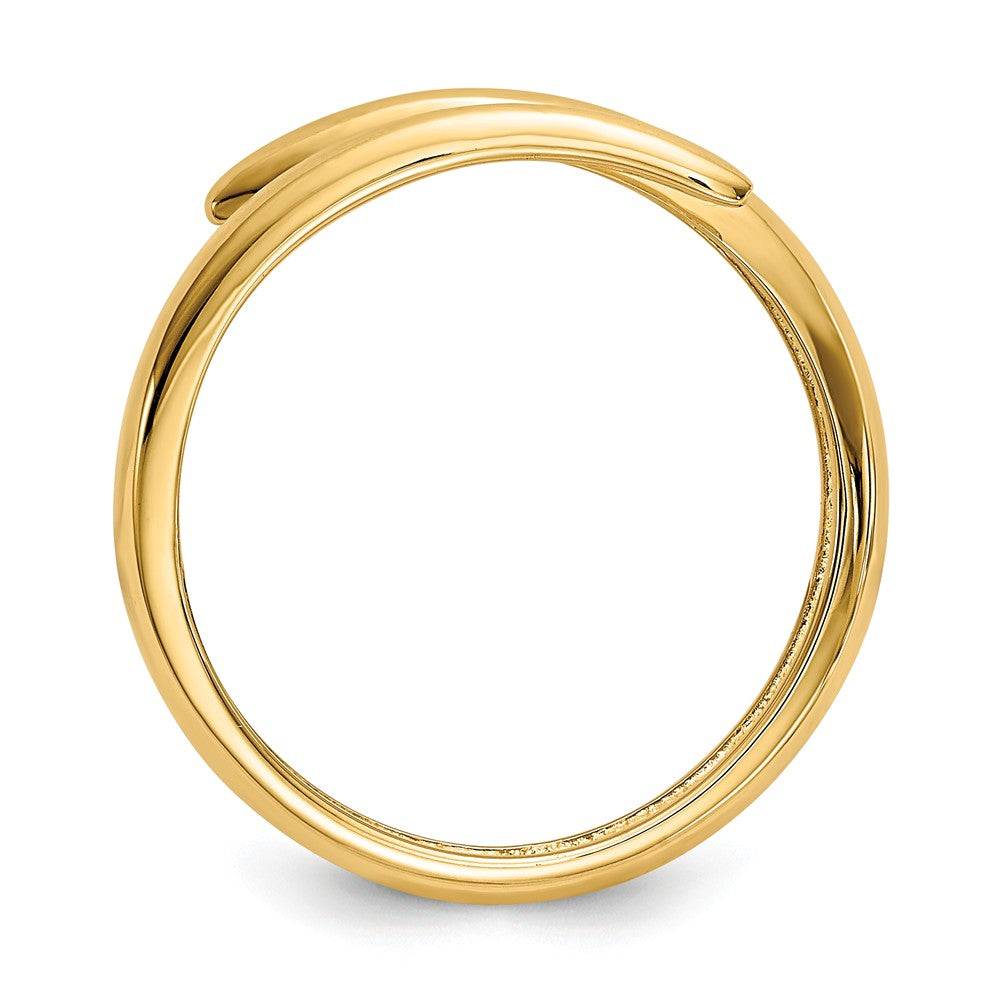 14k Yellow Gold Polished Bypass Ring, Size: 7