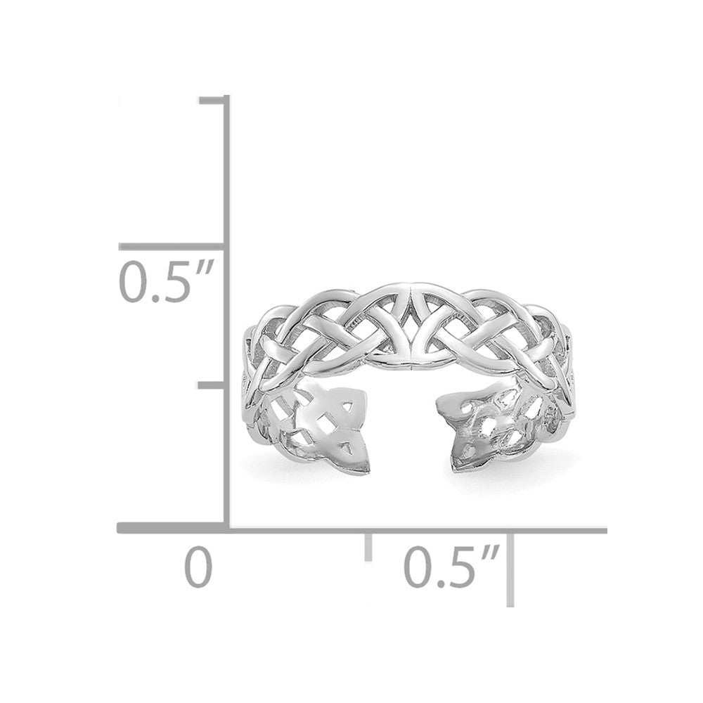 14k White Gold Celtic Knot Toe Ring
