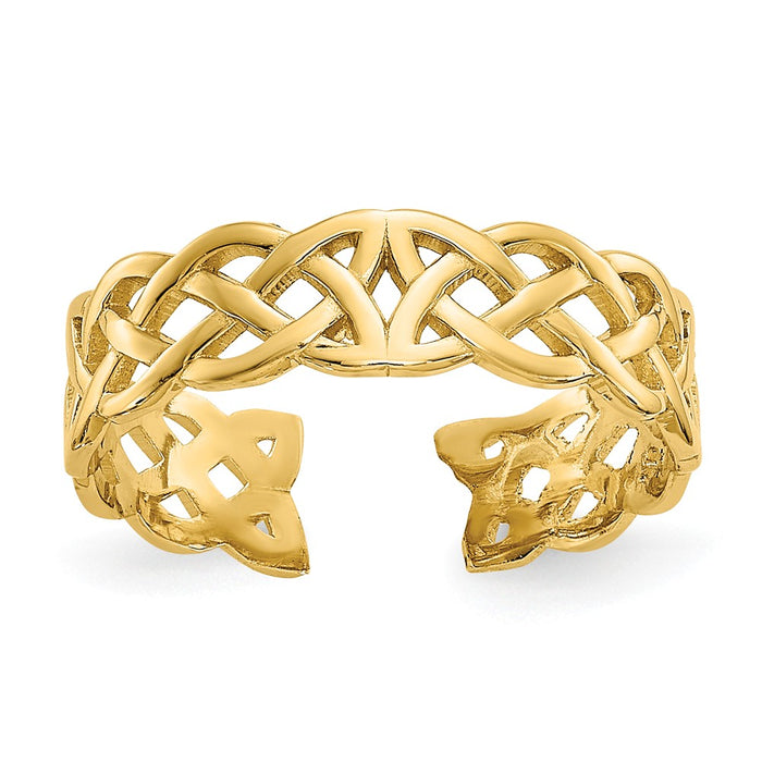 14k Yellow Gold Celtic Knot Toe Ring