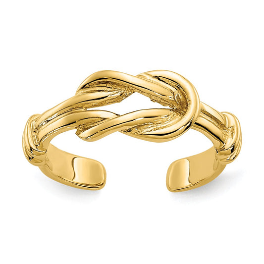 14k Yellow Gold Love Knot Toe Ring