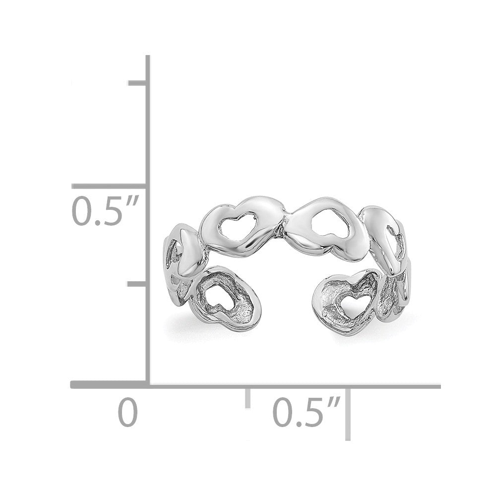 14k White Gold Heart Toe Ring
