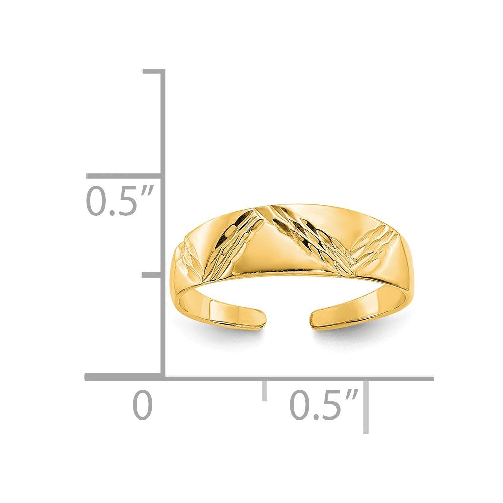 14k Yellow Gold Fancy Toe Ring