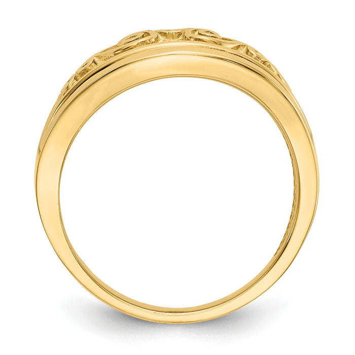 14k Yellow Gold Polished Scroll Ring, Size: 6