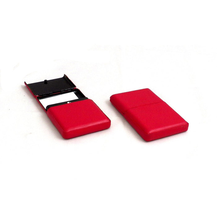 Occasion Gallery Red Color Red Leather Business Card Case with Flip Top. 2.5 L x 3.75 W x 0.35 H in.