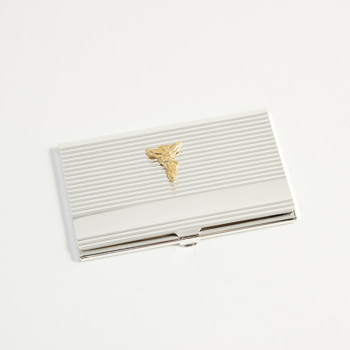 Occasion Gallery Silver/Gold Color Silver Plated Business Card Case with Gold Plated "Chiropractor" Emblem. 3.75 L x 2.35 W x 0.25 H in.